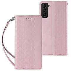 Telefoni kaaned Magnet Strap Case Case for Samsung Galaxy S22 Pouch Wallet + Mini Lanyard Pendant (Pink) hind ja info | Telefoni kaaned, ümbrised | kaup24.ee