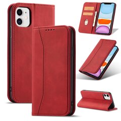 Telefoni kaaned Magnet Fancy Case for iPhone 12 cover card wallet card stand (Red) hind ja info | Telefoni kaaned, ümbrised | kaup24.ee