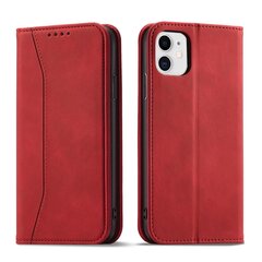 Telefoni kaaned Magnet Fancy Case for iPhone 12 cover card wallet card stand (Red) hind ja info | Telefoni kaaned, ümbrised | kaup24.ee