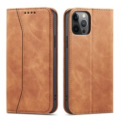 Telefoni kaaned Magnet Fancy Case Case for iPhone 12 Pro Pouch Card Wallet Card Stand (Brown) hind ja info | Telefoni kaaned, ümbrised | kaup24.ee