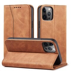 Telefoni kaaned Magnet Fancy Case Case for iPhone 12 Pro Pouch Card Wallet Card Stand (Brown) hind ja info | Telefoni kaaned, ümbrised | kaup24.ee