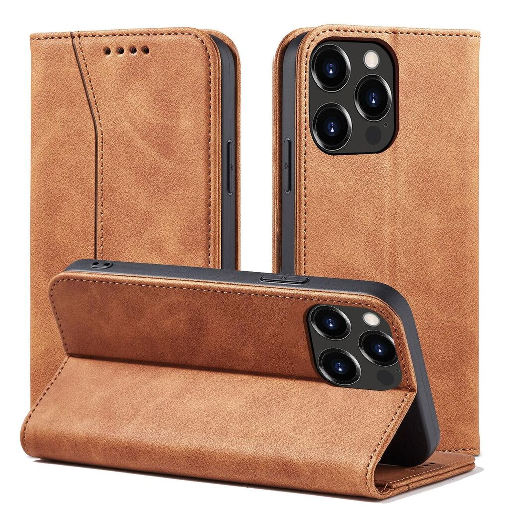 Telefoni kaaned Magnet Fancy Case Case for iPhone 13 Pro Max Pouch Card Wallet Card Holder (Brown) hind ja info | Telefoni kaaned, ümbrised | kaup24.ee