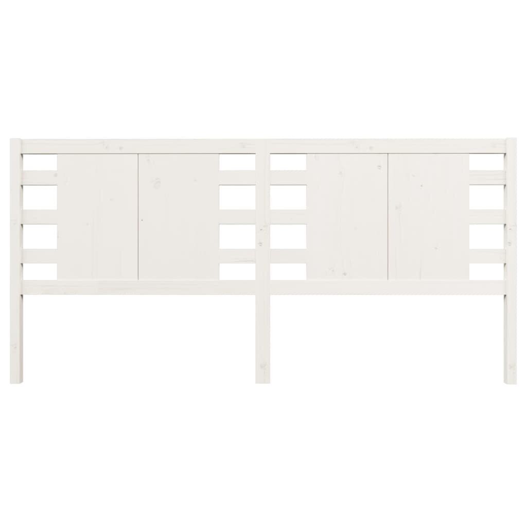 vidaXL voodipeats, valge, 146 x 4 x 100 cm, männipuit hind ja info | Voodid | kaup24.ee