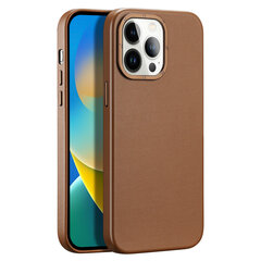 Telefoniümbris Dux Ducis Grit Leather Case for iPhone 14 Pro Max Elegant Faux Leather Cover (MagSafe Compatible) (Brown) hind ja info | Telefoni kaaned, ümbrised | kaup24.ee