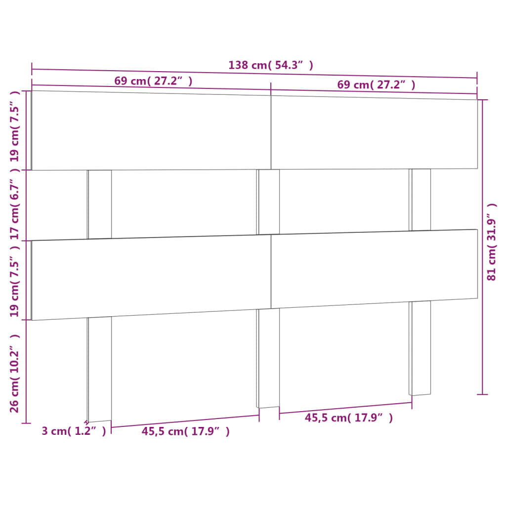 vidaXL voodipeats, hall, 138x3x81 cm, männipuit цена и информация | Voodid | kaup24.ee