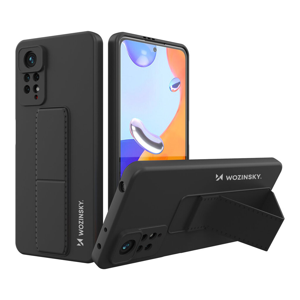 Telefoniümbris Wozinsky Kickstand Case Silicone Stand Cover for Xiaomi Poco X4 Pro 5G (Black) цена и информация | Telefoni kaaned, ümbrised | kaup24.ee