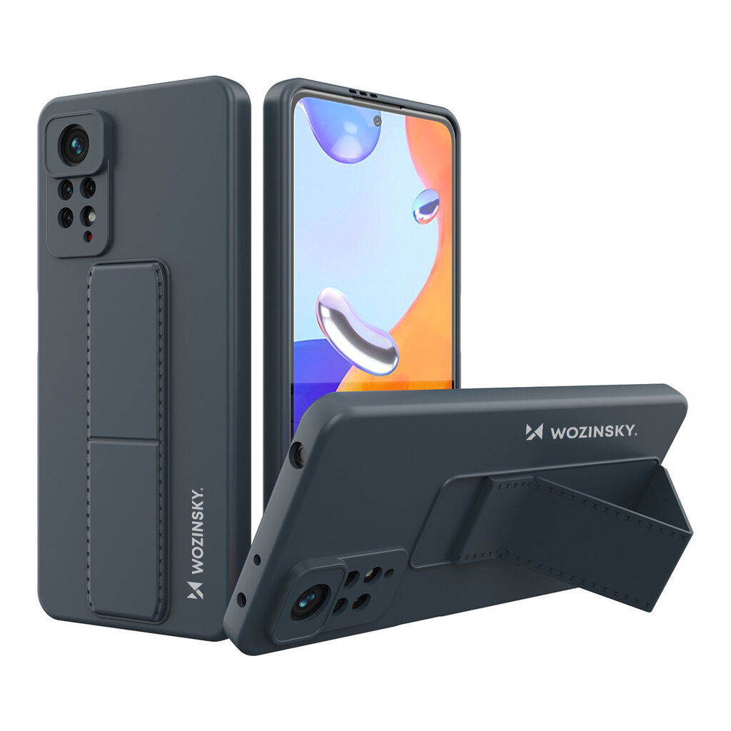 Telefoniümbris Wozinsky Kickstand Case Silicone Stand Cover for Xiaomi Poco X4 Pro 5G (Navy Blue) цена и информация | Telefoni kaaned, ümbrised | kaup24.ee