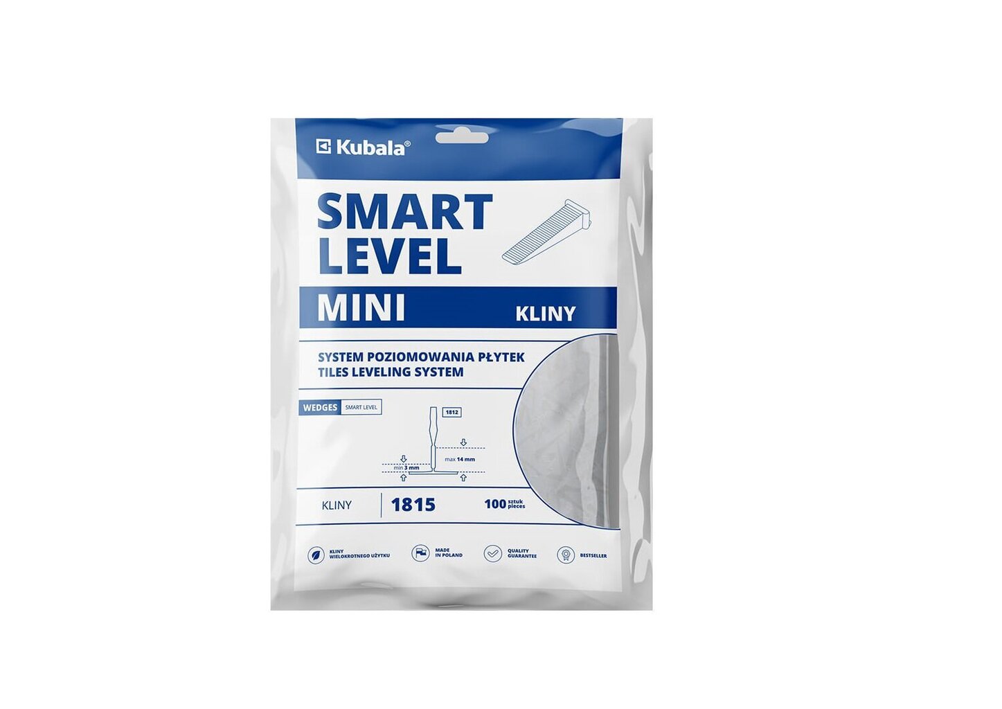 Plaatide tasandussüsteem Smart Level Mini Kubala, 1,0 mm, 100 tk hind ja info | Käsitööriistad | kaup24.ee