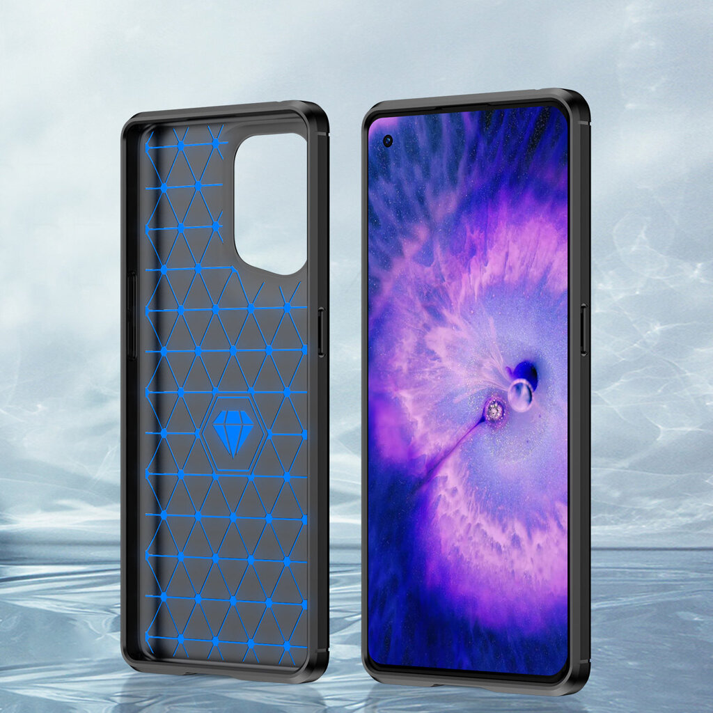 Telefoniümbris Carbon Case flexible cover case Oppo Find X5 black цена и информация | Telefoni kaaned, ümbrised | kaup24.ee