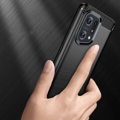 Telefoniümbris Carbon Case flexible cover case Oppo Find X5 black цена и информация | Чехлы для телефонов | kaup24.ee