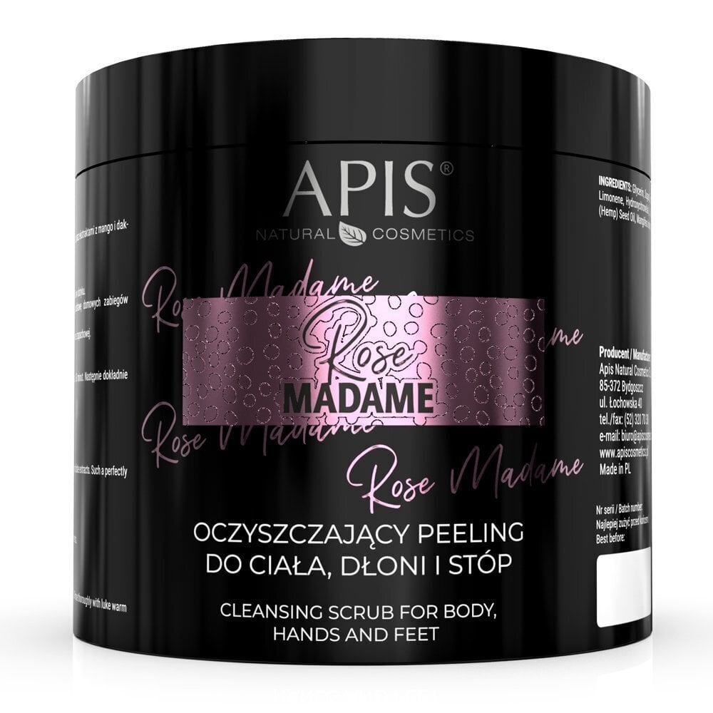 Puhastav keha-, käte- ja jalakoorija Apis Rose Madame Cleansing Scrub, 700g цена и информация | Kehakoorijad | kaup24.ee