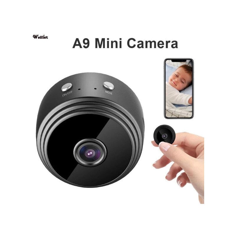 Mini Wifi IP-kaamera HD 1080P juhtmevaba sisekaamera koos öövalgusega, 90-kraadine pildistamisnurk цена и информация | Valvekaamerad | kaup24.ee