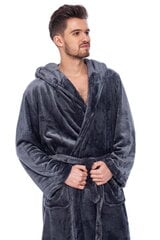 Халат мужской с капюшоном, серый цена и информация | Мужские халаты, пижамы | kaup24.ee