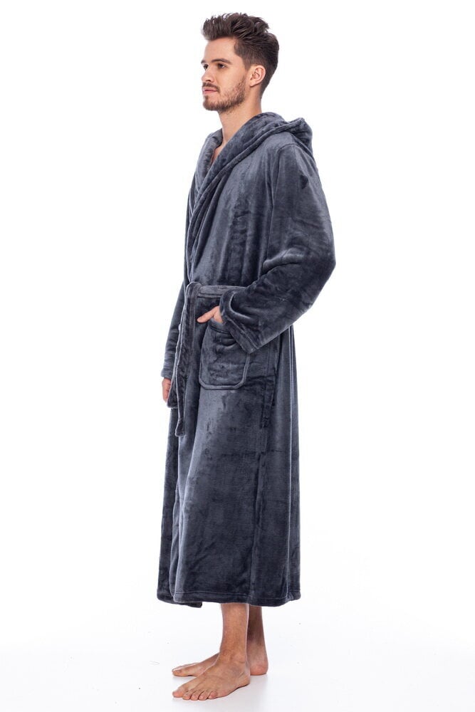 Kapuutsiga meeste hommikumantel, hall hind ja info | Meeste hommikumantlid, pidžaamad | kaup24.ee