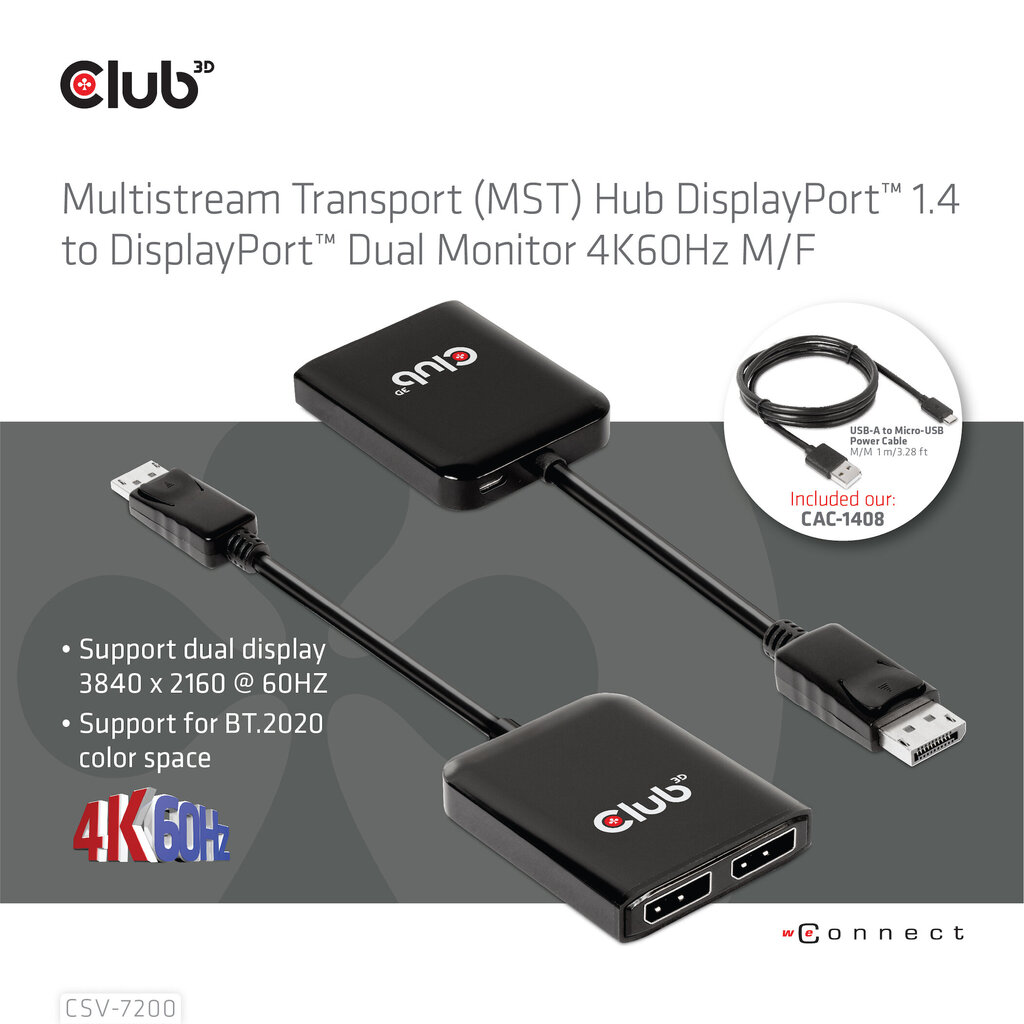 Hub Club 3D CSV-7220 hind ja info | USB jagajad, adapterid | kaup24.ee