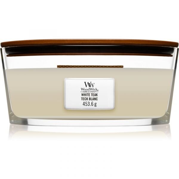 WoodWick lõhnaküünal White Teak, 453,6 g hind ja info | Küünlad, küünlajalad | kaup24.ee