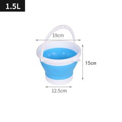 Kokkupandav silikoonist ämber 1.5L - sinine ja valge цена и информация | Принадлежности для уборки | kaup24.ee