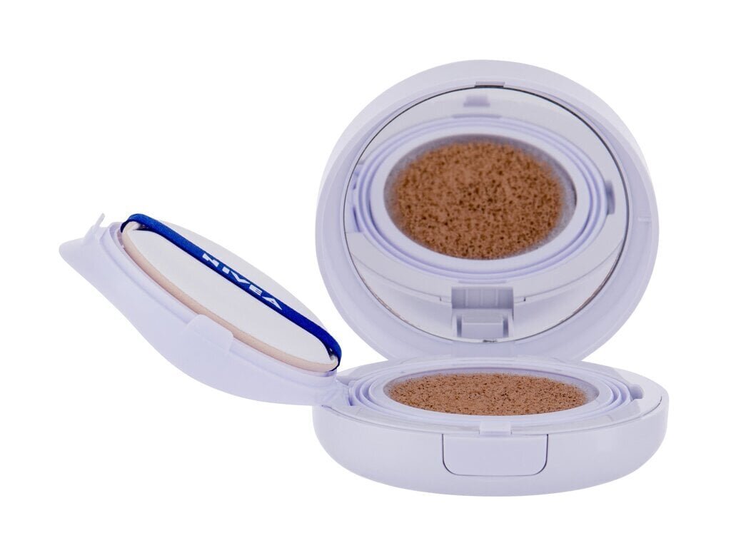 Tooniv kreem Nivea Q10 Plus 3in1 Care Cushion SPF15 - Toning cream in a sponge 15g 02 Dark #D4B9A8 цена и информация | Jumestuskreemid, puudrid | kaup24.ee