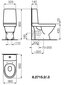 Kombineeritud WC-pott KOMPAS 4,5/3 ltr. (650x360x850 mm) Rimless, horisontaalne äravool, valge hind ja info | WС-potid | kaup24.ee