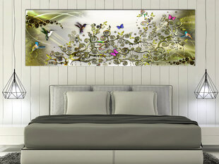 Pilt - Hummingbirds Dance (1 Part) Green Narrow 135x45 cm hind ja info | Seinapildid | kaup24.ee