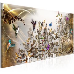 Pilt - Hummingbirds Dance (1 Part) Gold Narrow 135x45 cm hind ja info | Seinapildid | kaup24.ee