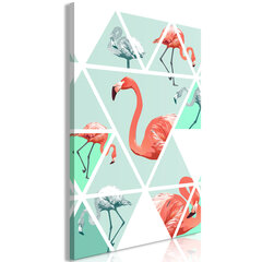 Pilt - Geometric Flamingos (1 Part) Vertical 60x90 cm hind ja info | Seinapildid | kaup24.ee