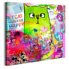 Pilt - Crazy Cat 70x70 cm hind ja info | Seinapildid | kaup24.ee