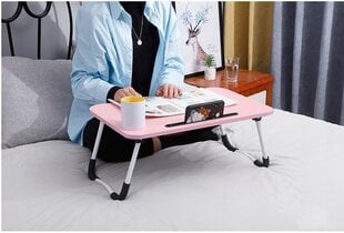 Kokkupandav laud sülearvuti ja tahvelarvuti jaoks, roosa värv цена и информация | Компьютерные, письменные столы | kaup24.ee