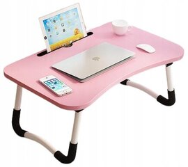 Компьютерный складной столик розового цвета для ноутбука и планшета цена и информация | Компьютерные, письменные столы | kaup24.ee