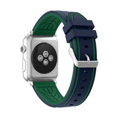 Силиконовый Ремешок RACE для Apple Watch — Синий/Зеленый 42/44/45мм цена и информация | Аксессуары для смарт-часов и браслетов | kaup24.ee