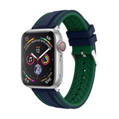 Силиконовый Ремешок RACE для Apple Watch — Синий/Зеленый 42/44/45мм цена и информация | Аксессуары для смарт-часов и браслетов | kaup24.ee