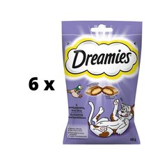 Maiused kassidele DREAMIES, pardiga, 60 g x 6 tk. pakett цена и информация | Лакомства для котов | kaup24.ee