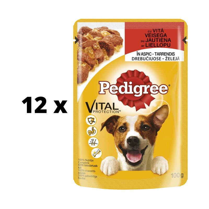 Koeratoit PEDIGREE, veiselihaga, kottides, 100 g x 12 tk. pakett цена и информация | Konservid koertele | kaup24.ee