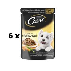 Влажный корм для собак Cesar в пакетиках с курицей и овощами, 100 г x 6 шт. упаковка цена и информация | Консервы для собак | kaup24.ee