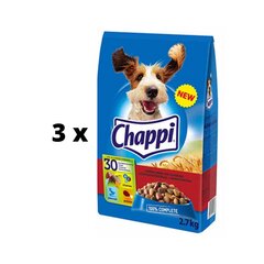 Kuivtoit koertele CHAPPI veiseliha ja juurviljadega, 2,7 kg x 3 tk. pakett hind ja info | Chappi Lemmikloomatarbed | kaup24.ee