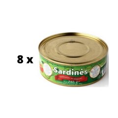 Sardiin, looduslik, õliga, 240 g x 8 tk. pakett hind ja info | Kalatooted | kaup24.ee