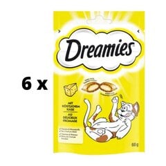 Лакомство для кошек «Dreamies» с сыром, упаковка 6 шт. х 60 г цена и информация | Лакомства для котов | kaup24.ee