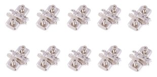 10 x Blumi risti Clip hingeplaat, 0 mm, fikseeritud ja reguleeritav eurokruvidega, nikli värvus - 173L8100 цена и информация | Другие принадлежности для мебели | kaup24.ee