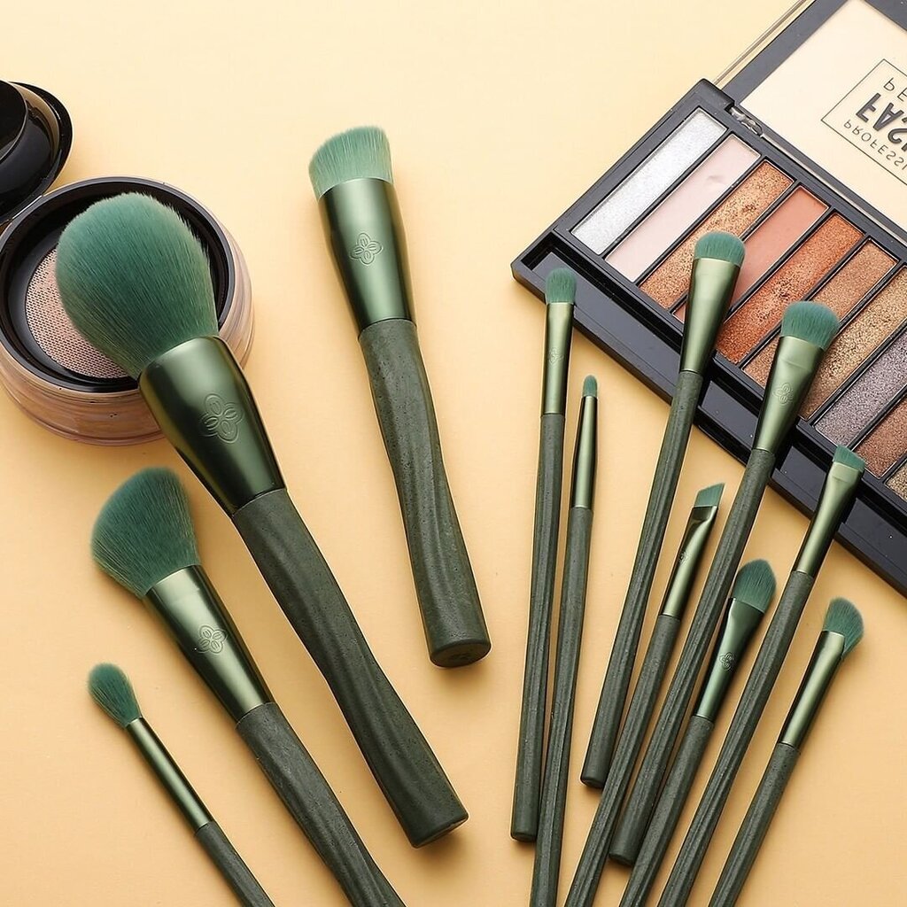 Eigshow Ecopro 12-osaline pintslikomplekt Eco Tea Makeup цена и информация | Meigipintslid, -käsnad | kaup24.ee