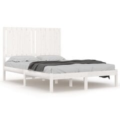 vidaXL voodiraam, valge, täismännipuit, 120 x 200 cm hind ja info | Voodid | kaup24.ee