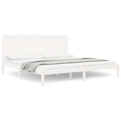 vidaXL voodiraam, valge, täismännipuit, 180 x 200 cm 6FT ülilai hind ja info | Voodid | kaup24.ee