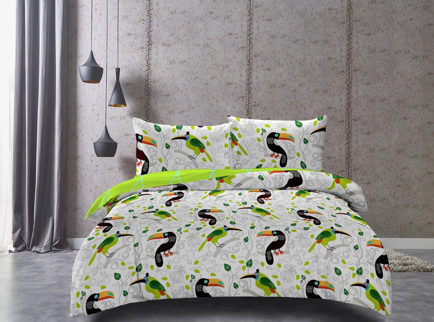 Voodipesukomplekt 2-osaline DecoKing Ducato Collection Toucan, 140x200 cm hind ja info | Voodipesukomplektid | kaup24.ee