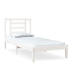 Каркас кровати, белый, 75x190см, массив дерева, односпальный цена и информация | Кровати | kaup24.ee