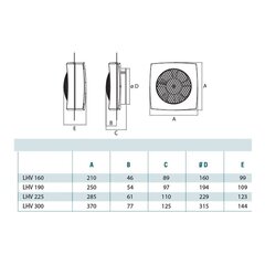 Настенный вентилятор Cata LHV-300 цена и информация | Вентиляторы для ванной | kaup24.ee
