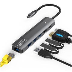 HUB USB-C adapter 7W1 Zenwire HDMI 4K USB Gigabit Ethernet RJ45 1000 Mbps M1 цена и информация | Адаптер Aten Video Splitter 2 port 450MHz | kaup24.ee