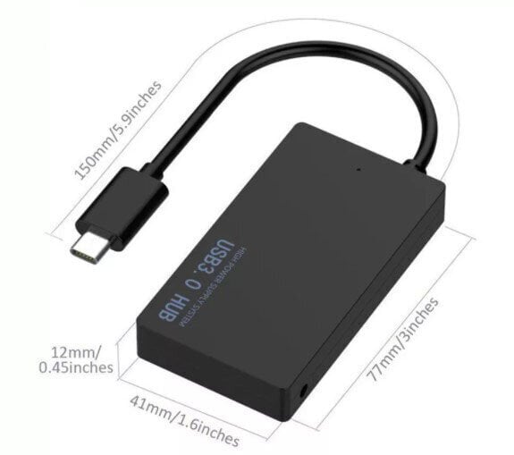 USB-C hub 4x USB 3.0 splitter ports replikator hind ja info | USB jagajad, adapterid | kaup24.ee