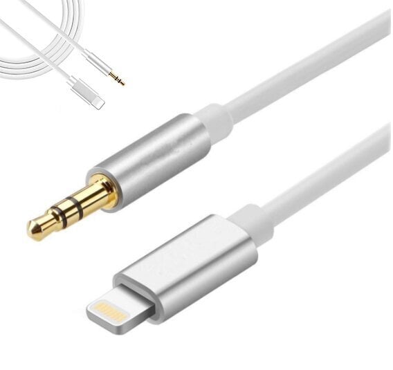 AUX Lightning mini Jack 3,5 mm kaabel iPhone iPad 1M hind ja info | Mobiiltelefonide kaablid | kaup24.ee