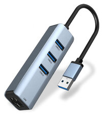 Gigabit 3x USB 3.0 LAN 1000Mbs RJ45 цена и информация | Адаптеры и USB-hub | kaup24.ee