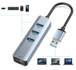 Gigabit 3x USB 3.0 LAN 1000Mbs RJ45 цена и информация | Адаптеры и USB-hub | kaup24.ee