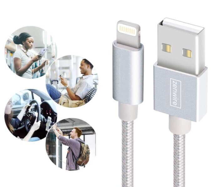 Juhtmega USB laadija LIGHTNING iPad iPhone Quick Charge 3.0 1.5m hind ja info | Mobiiltelefonide kaablid | kaup24.ee